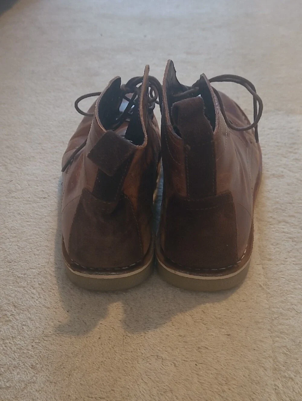 ASOS Brown Leather Chukka Boots with Lace-Up Closure Size 9